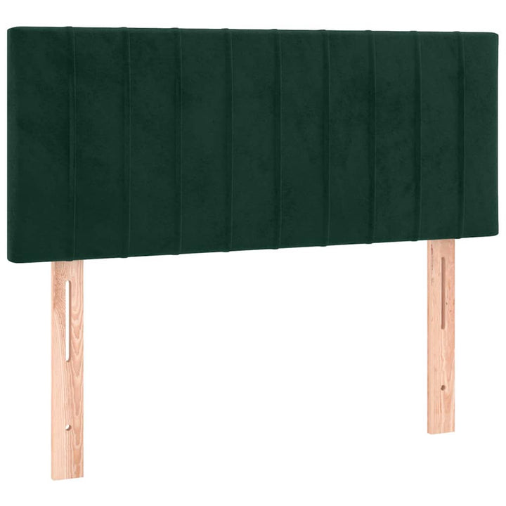 kontinentalseng med madras 90x190 cm fløjl mørkegrøn