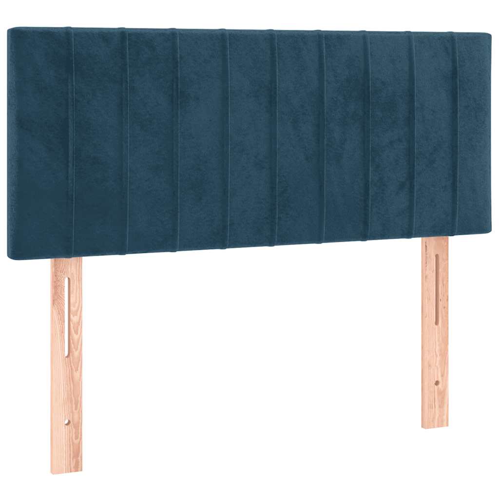 kontinentalseng med madras 100x200 cm fløjl mørkeblå