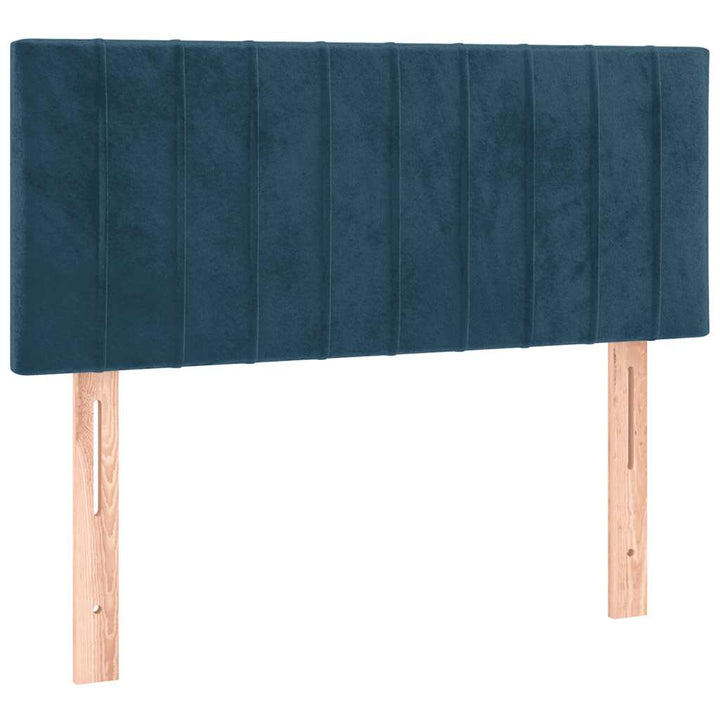 kontinentalseng med madras 100x200 cm fløjl mørkeblå