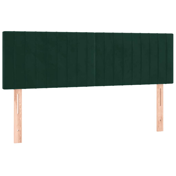 kontinentalseng med madras 140x190 cm fløjl mørkegrøn