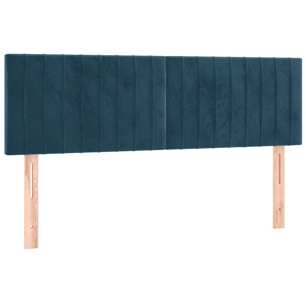 kontinentalseng med madras 140x200 cm fløjl mørkeblå