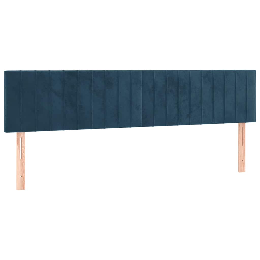 kontinentalseng med madras 200x200 cm fløjl mørkeblå