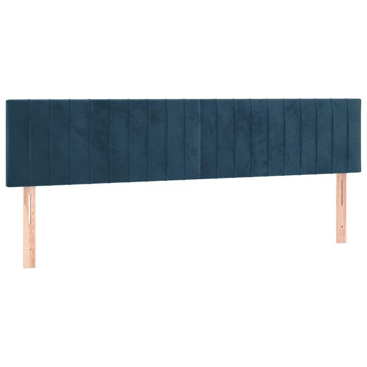 kontinentalseng med madras 200x200 cm fløjl mørkeblå