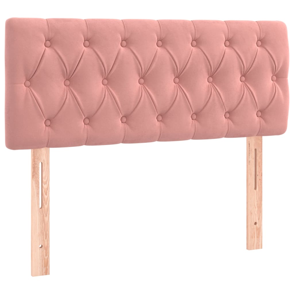 kontinentalseng med madras 90x190 cm fløjl pink