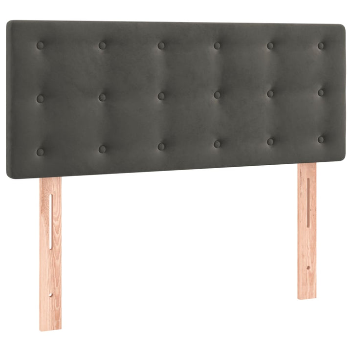 kontinentalseng med madras 80x200 cm fløjl mørkegrå