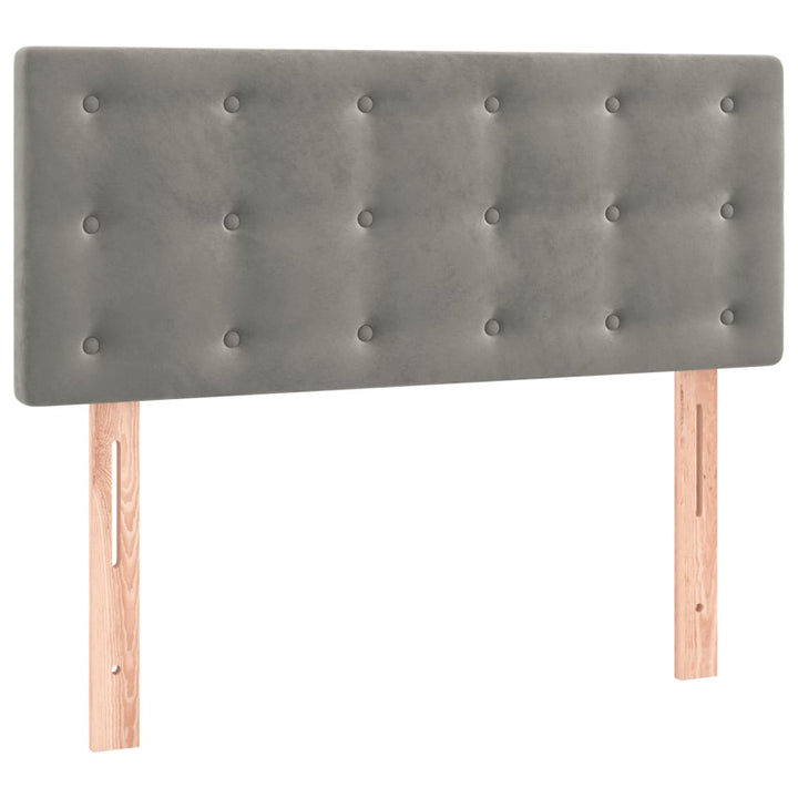 kontinentalseng med madras 90x190 cm fløjl lysegrå