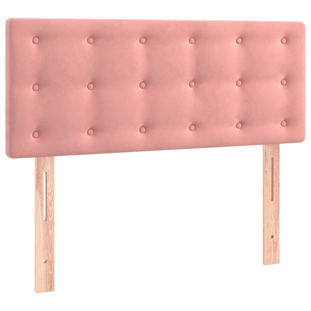 kontinentalseng med madras 90x190 cm fløjl pink