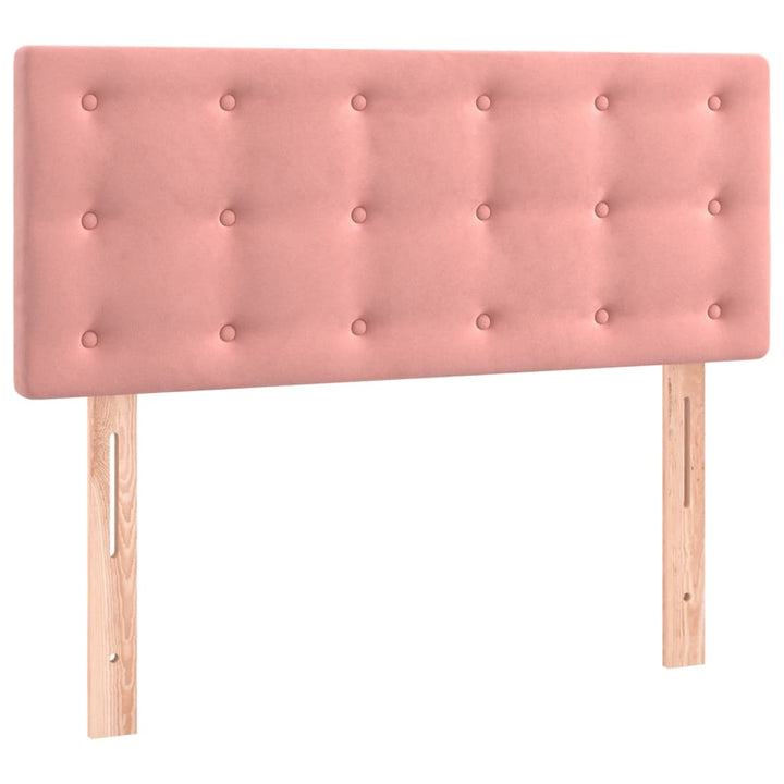 kontinentalseng med madras 90x190 cm fløjl pink