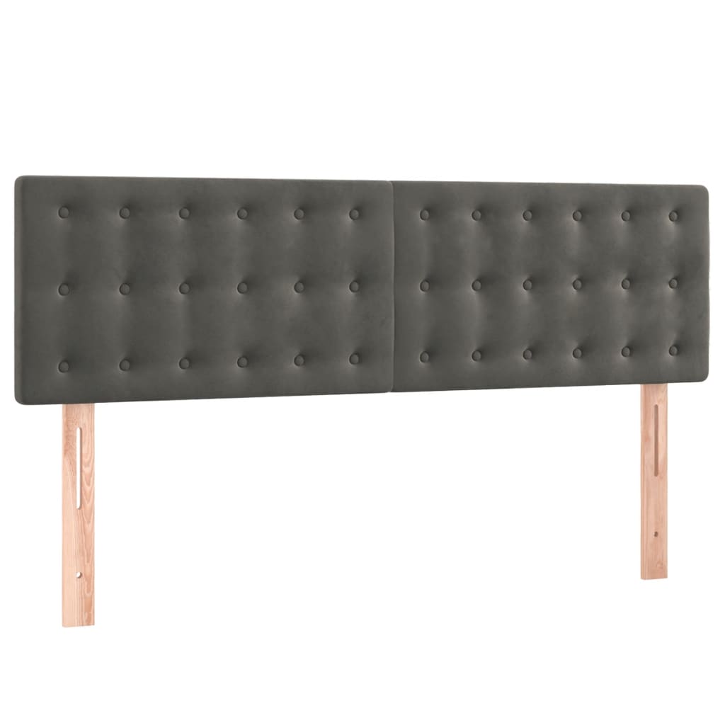 kontinentalseng med madras 140x190 cm fløjl mørkegrå