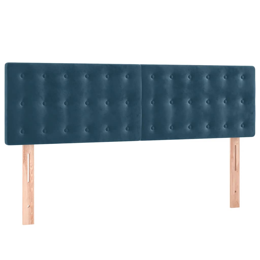 kontinentalseng med madras 140x190 cm fløjl mørkeblå