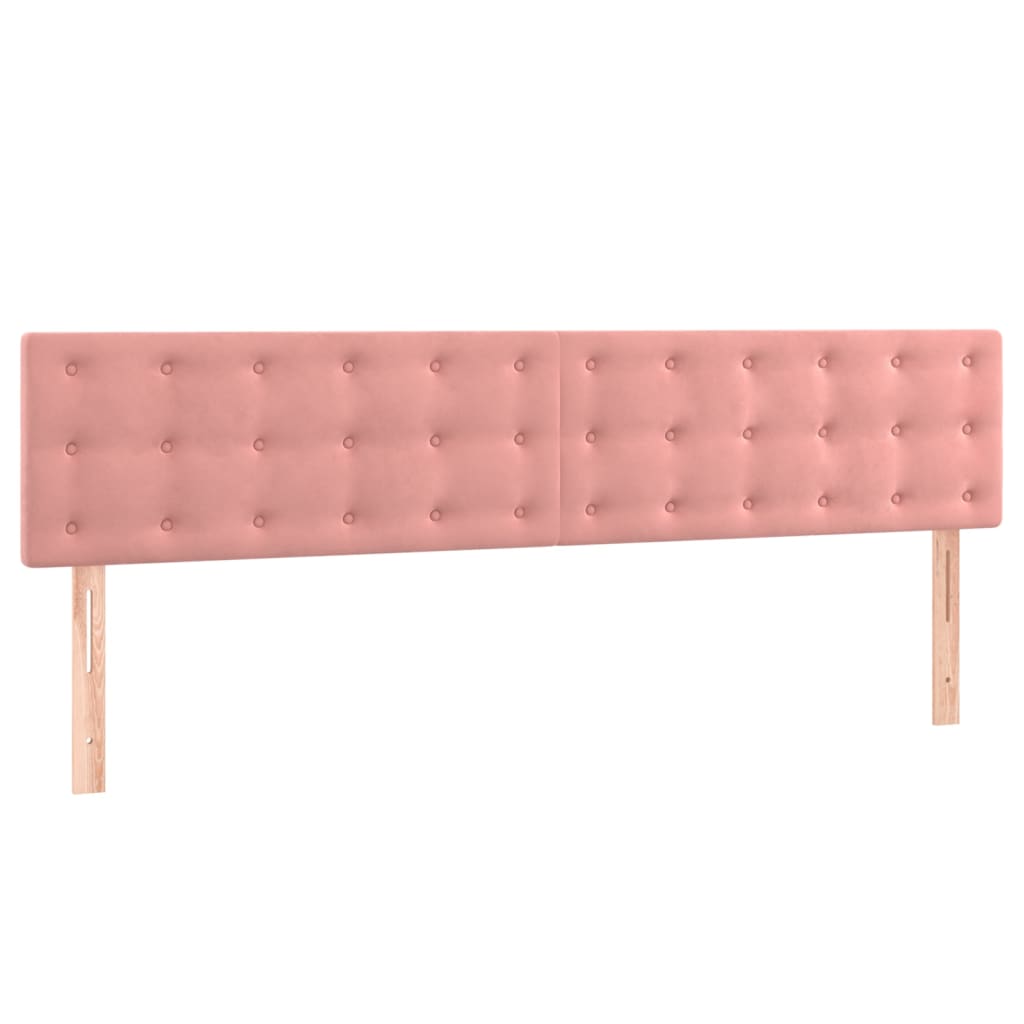 kontinentalseng med madras 160x200 cm fløjl lyserød
