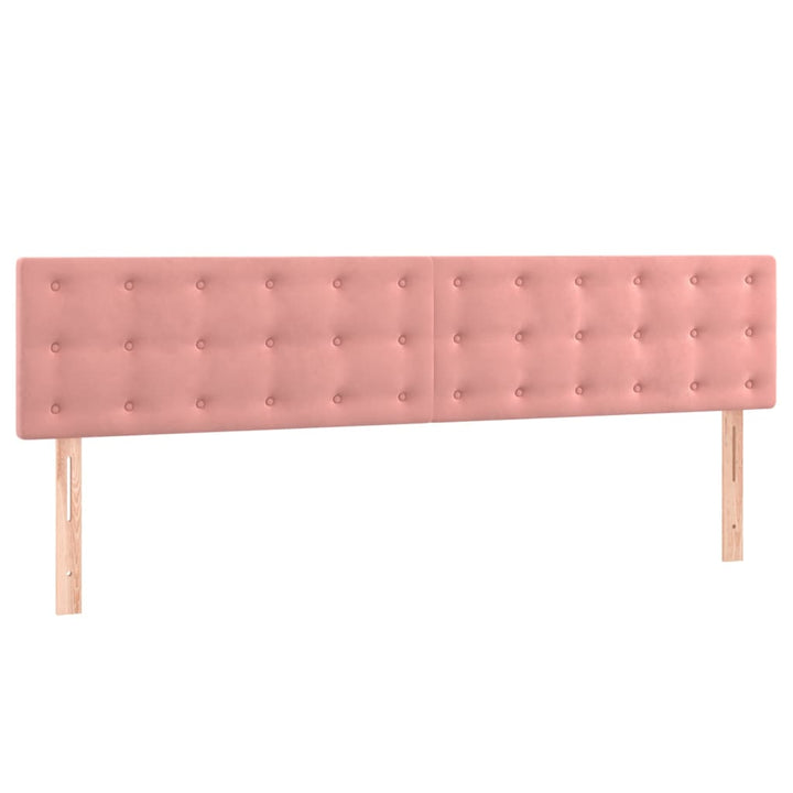 kontinentalseng med madras 160x200 cm fløjl lyserød