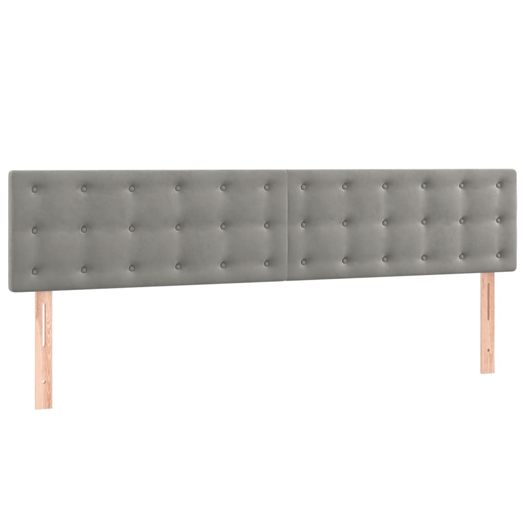 kontinentalseng med madras 200x200 cm fløjl lysegrå