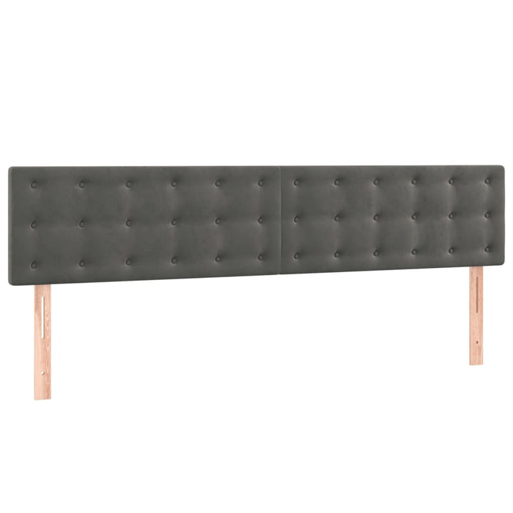 kontinentalseng med madras 200x200 cm fløjl mørkegrå