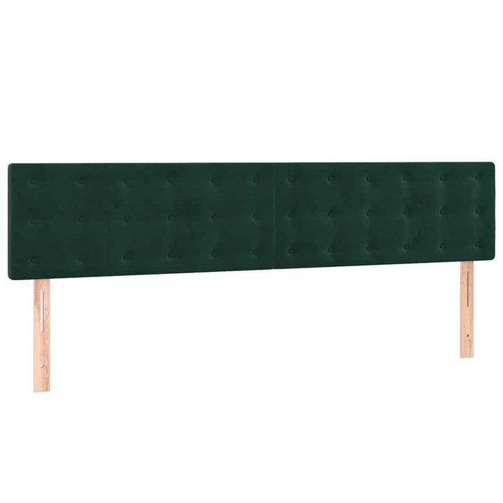 kontinentalseng med madras 200x200 cm fløjl mørkegrøn
