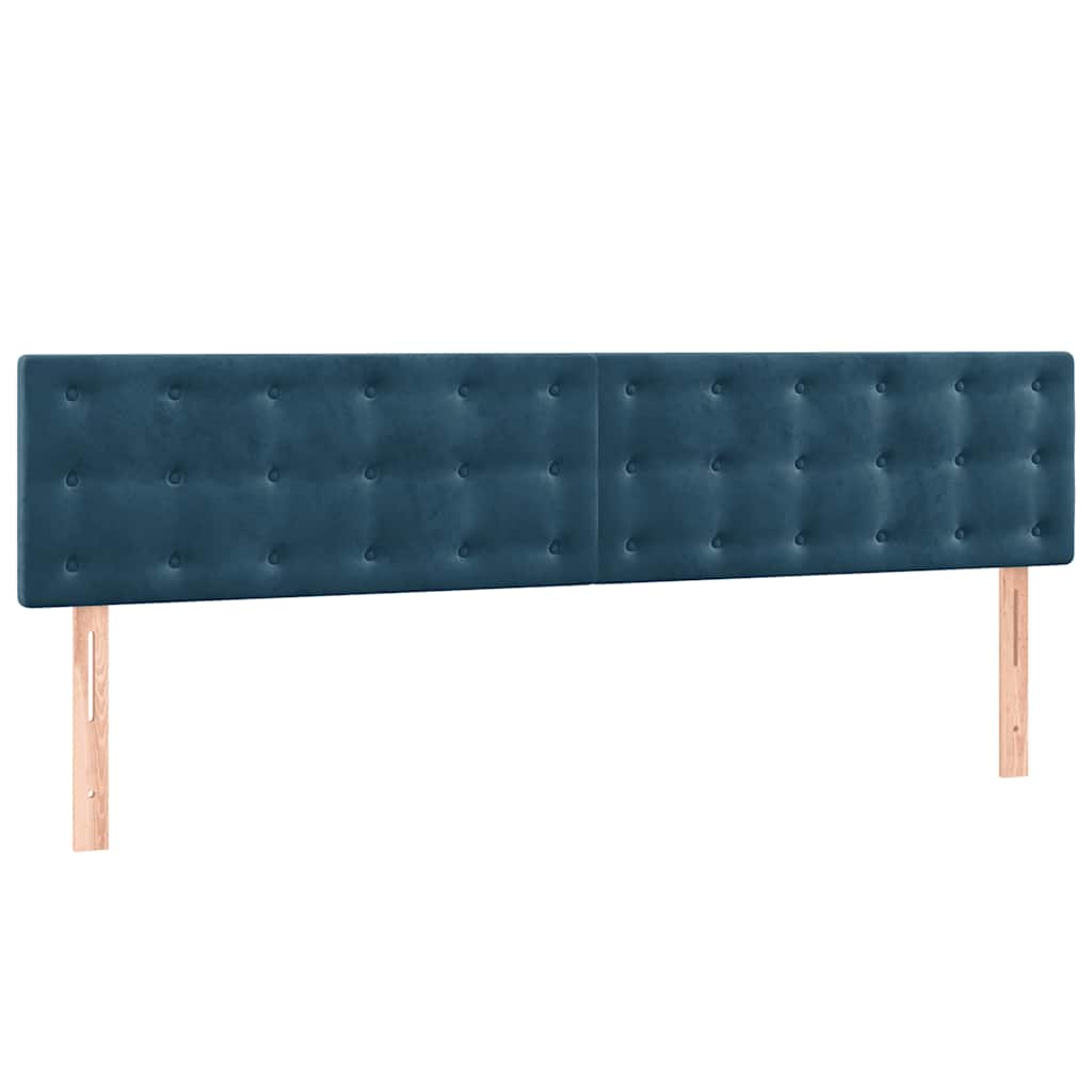 kontinentalseng med madras 200x200 cm fløjl mørkeblå