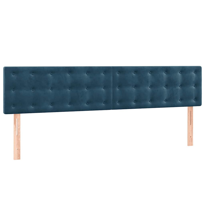 kontinentalseng med madras 200x200 cm fløjl mørkeblå