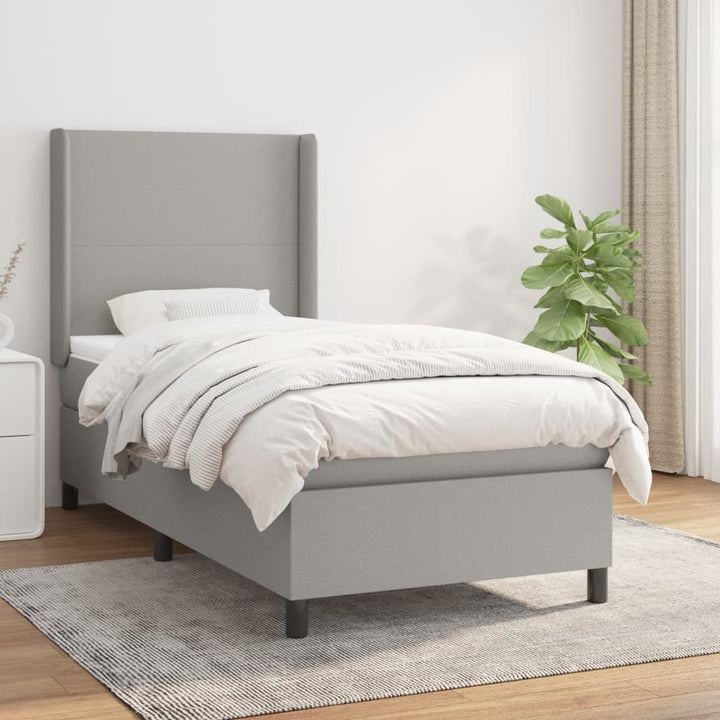 kontinentalseng 80x200 cm stof lysegrå