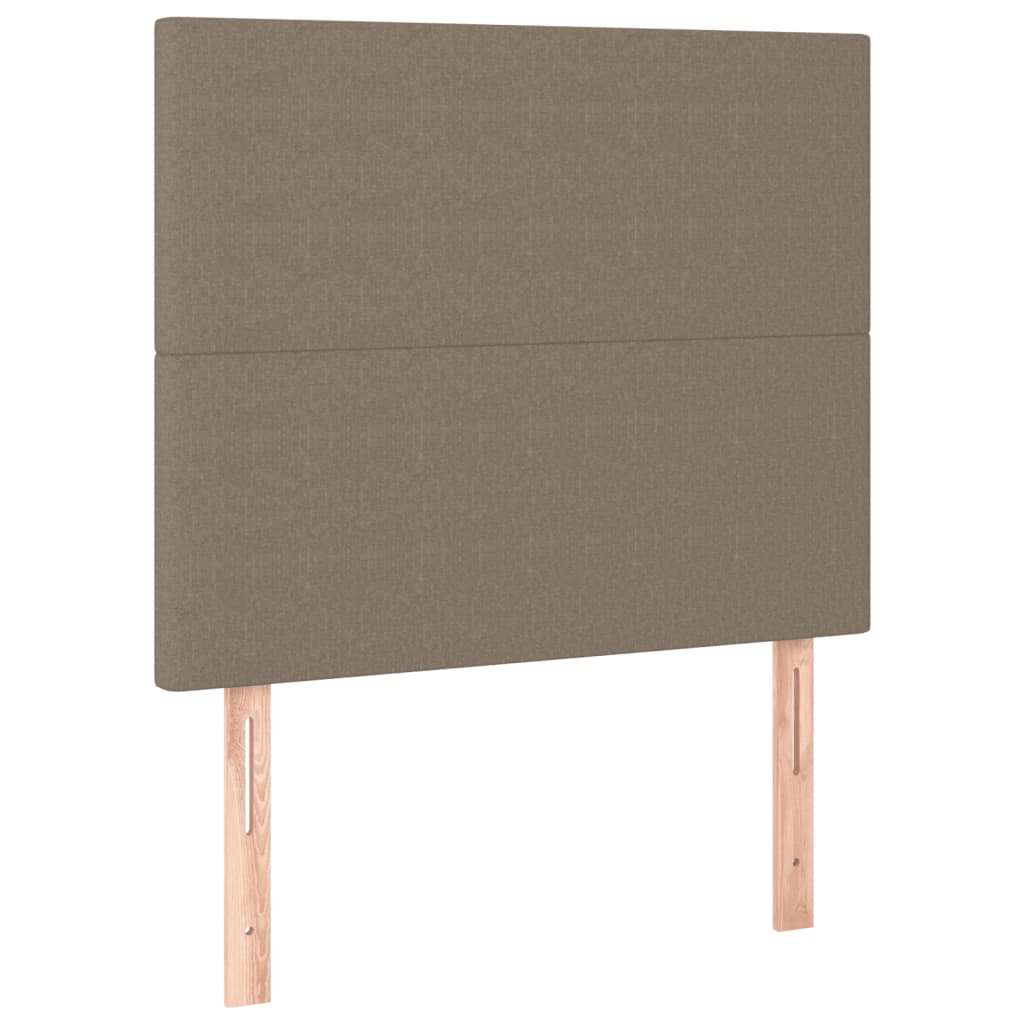 kontinentalseng med madras 90x190 cm stof gråbrun