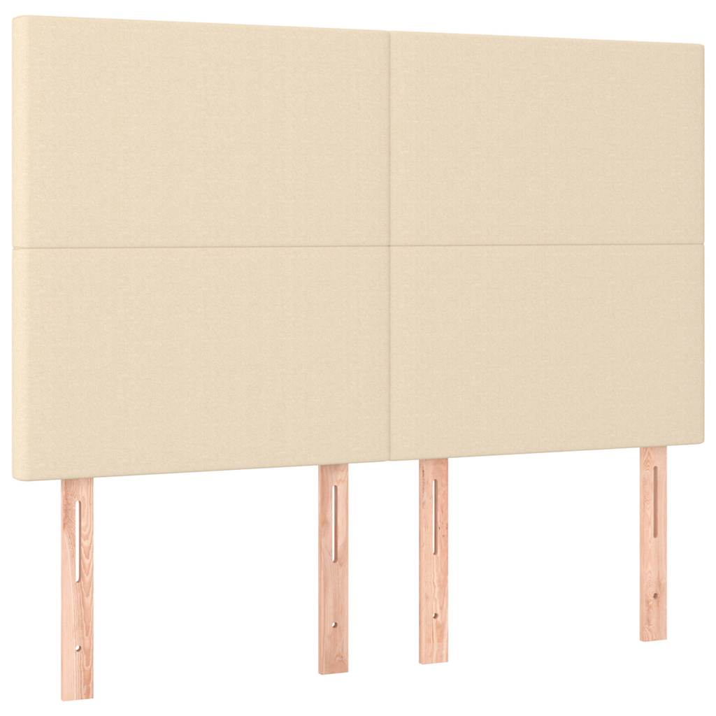 kontinentalseng med madras 140x200 cm stof cremefarvet