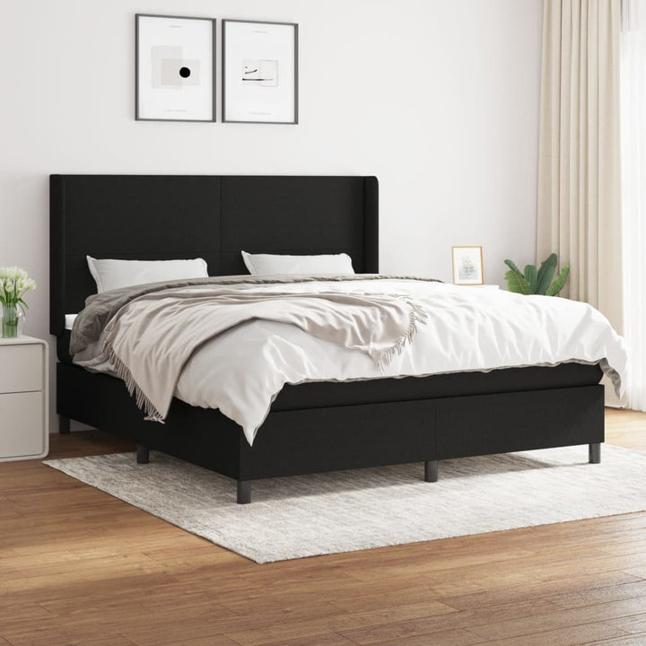 kontinentalseng med madras 160x200 cm stof sort