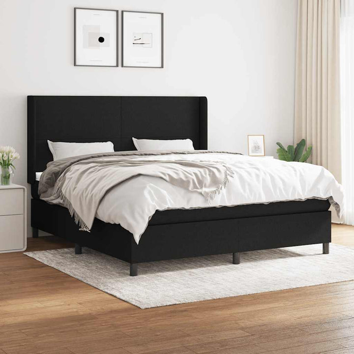 kontinentalseng med madras 160x200 cm stof sort