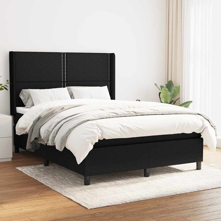 kontinentalseng med madras 140x200 cm stof sort