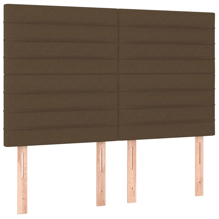 kontinentalseng med madras 140x200 cm stof mørkebrun
