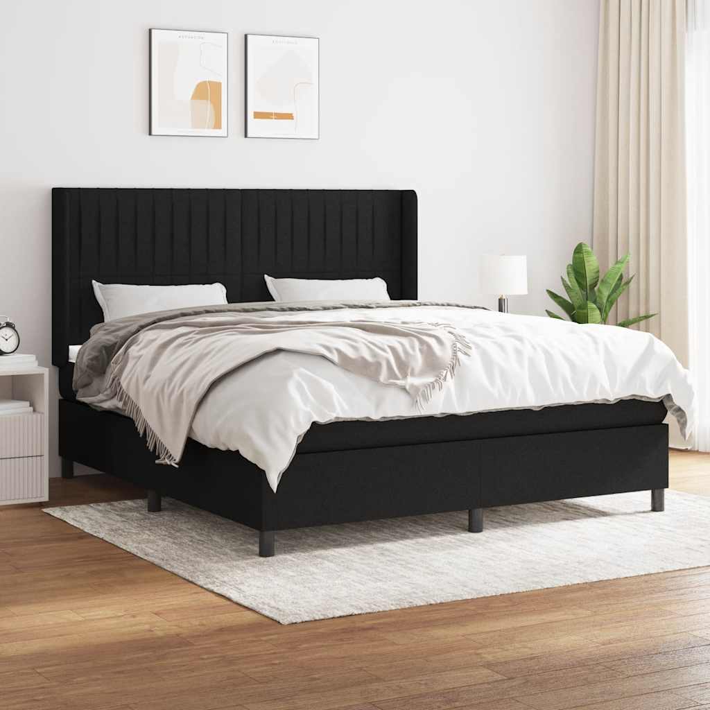 kontinentalseng med madras 180x200 cm stof sort