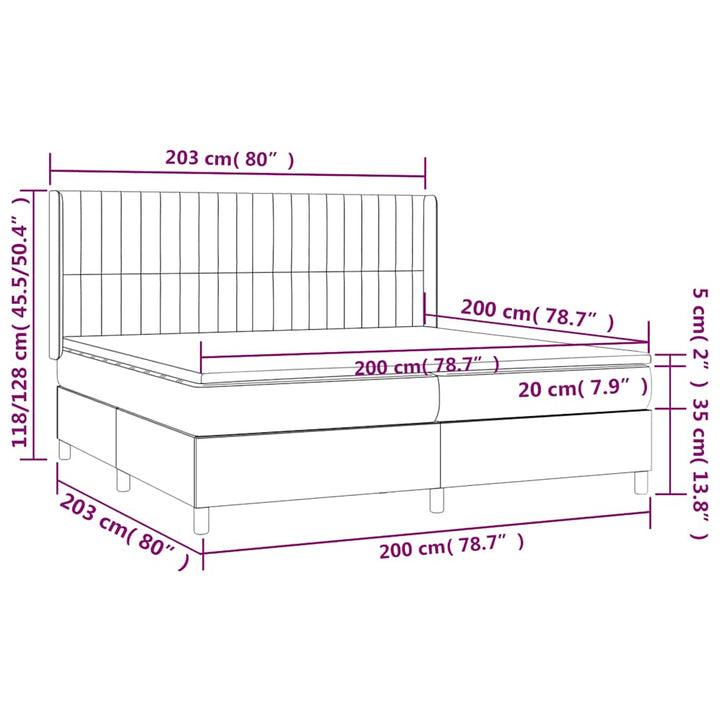 kontinentalseng med madras 200x200 cm stof sort