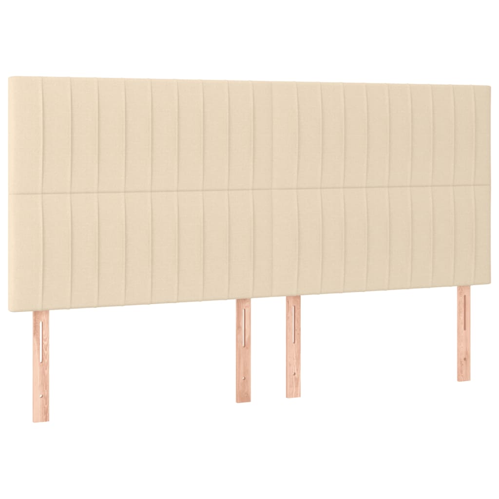 kontinentalseng med madras 200x200 cm stof cremefarvet