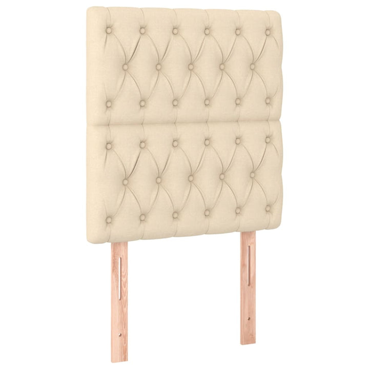 kontinentalseng med madras 80x200 cm stof cremefarvet