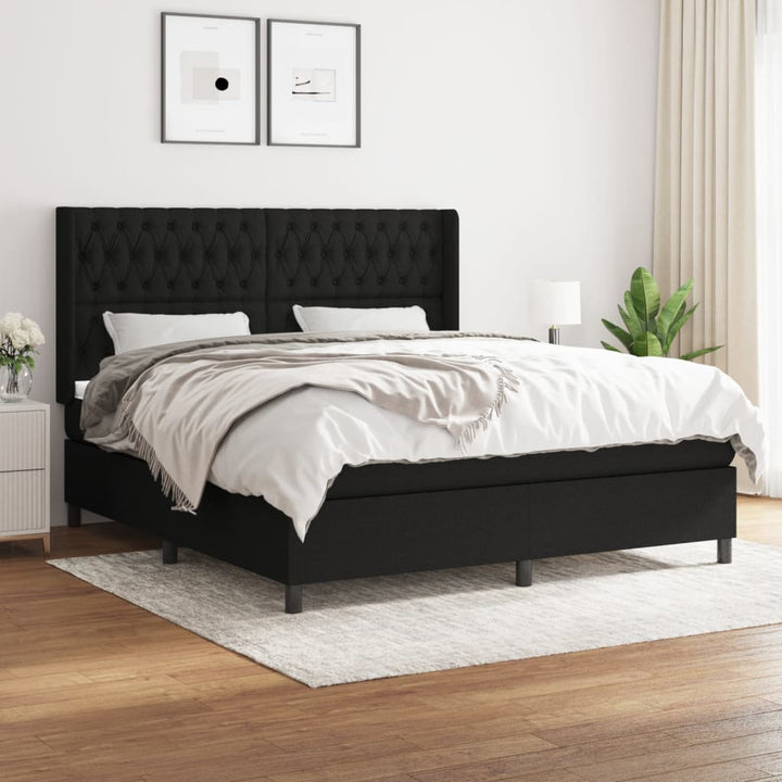 kontinentalseng med madras 180x200 cm stof sort