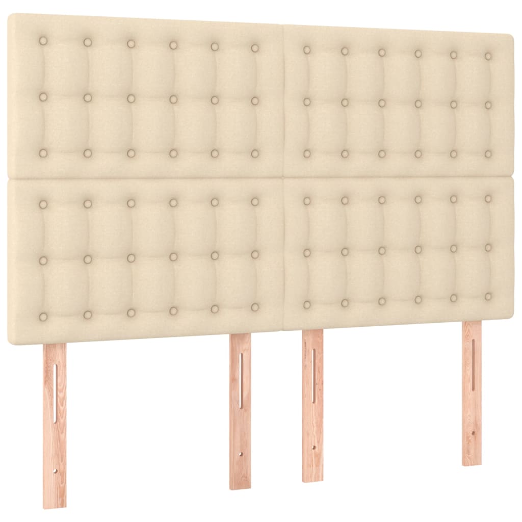 kontinentalseng med madras 140x200 cm stof cremefarvet