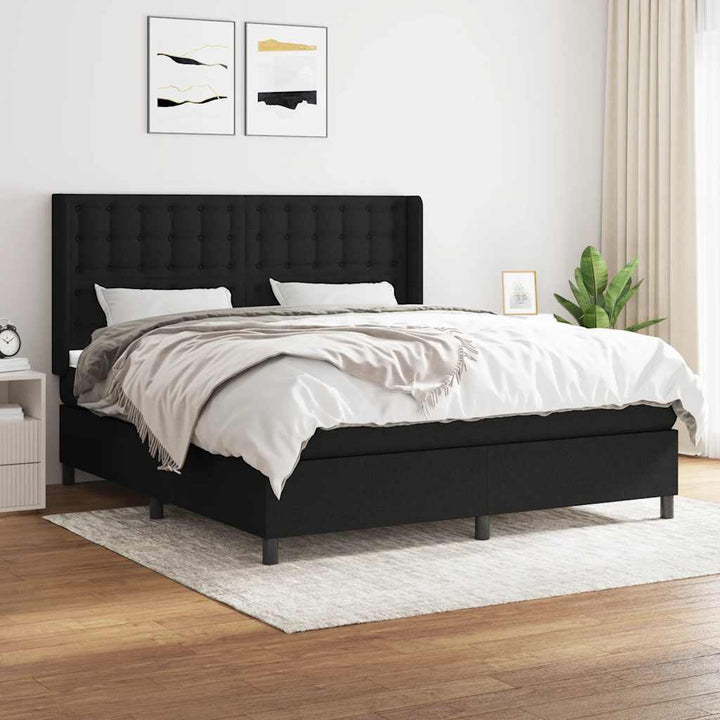 kontinentalseng med madras 180x200 cm stof sort