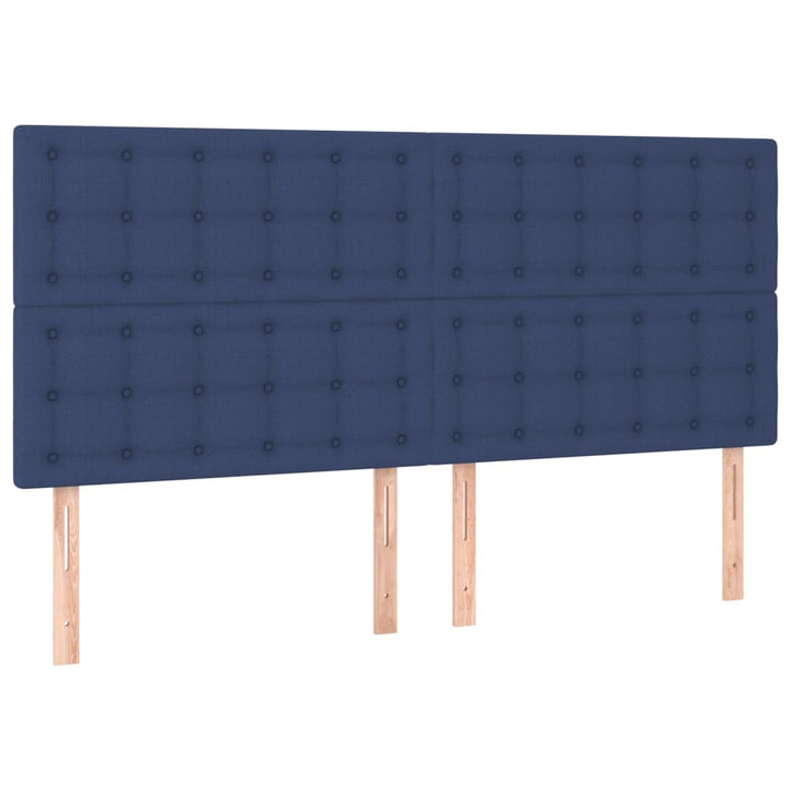 kontinentalseng med madras 200x200 cm stof blå