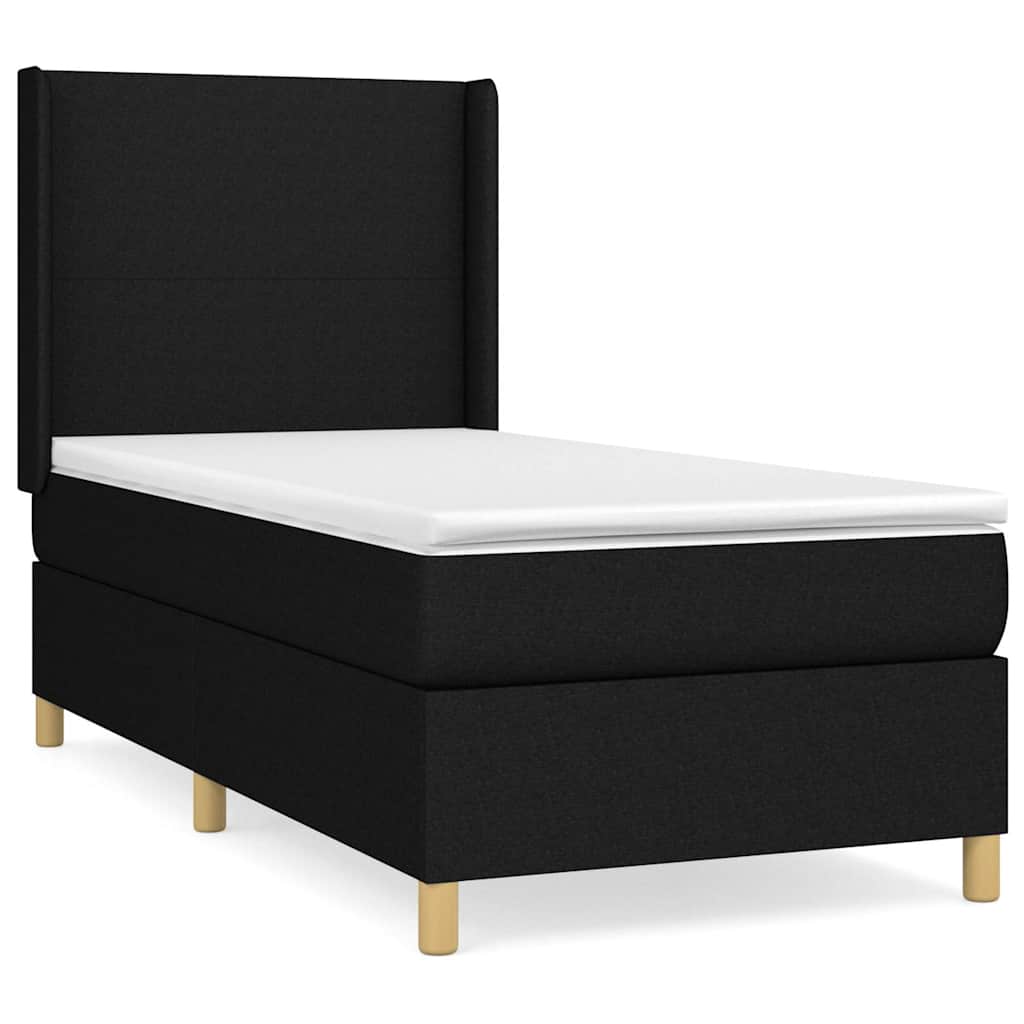 kontinentalseng med madras 100x200 cm stof sort