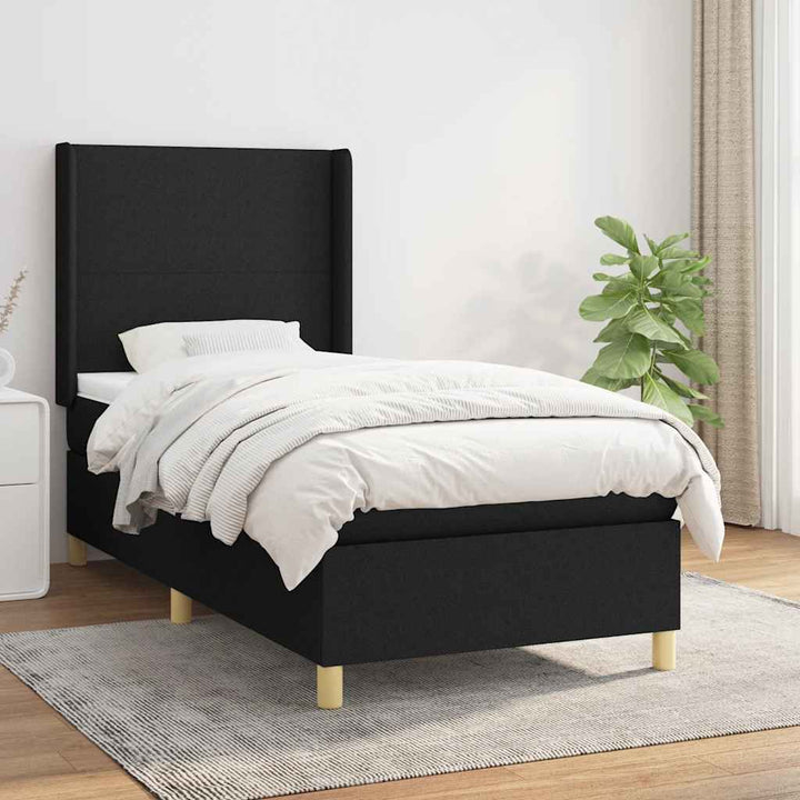kontinentalseng med madras 100x200 cm stof sort