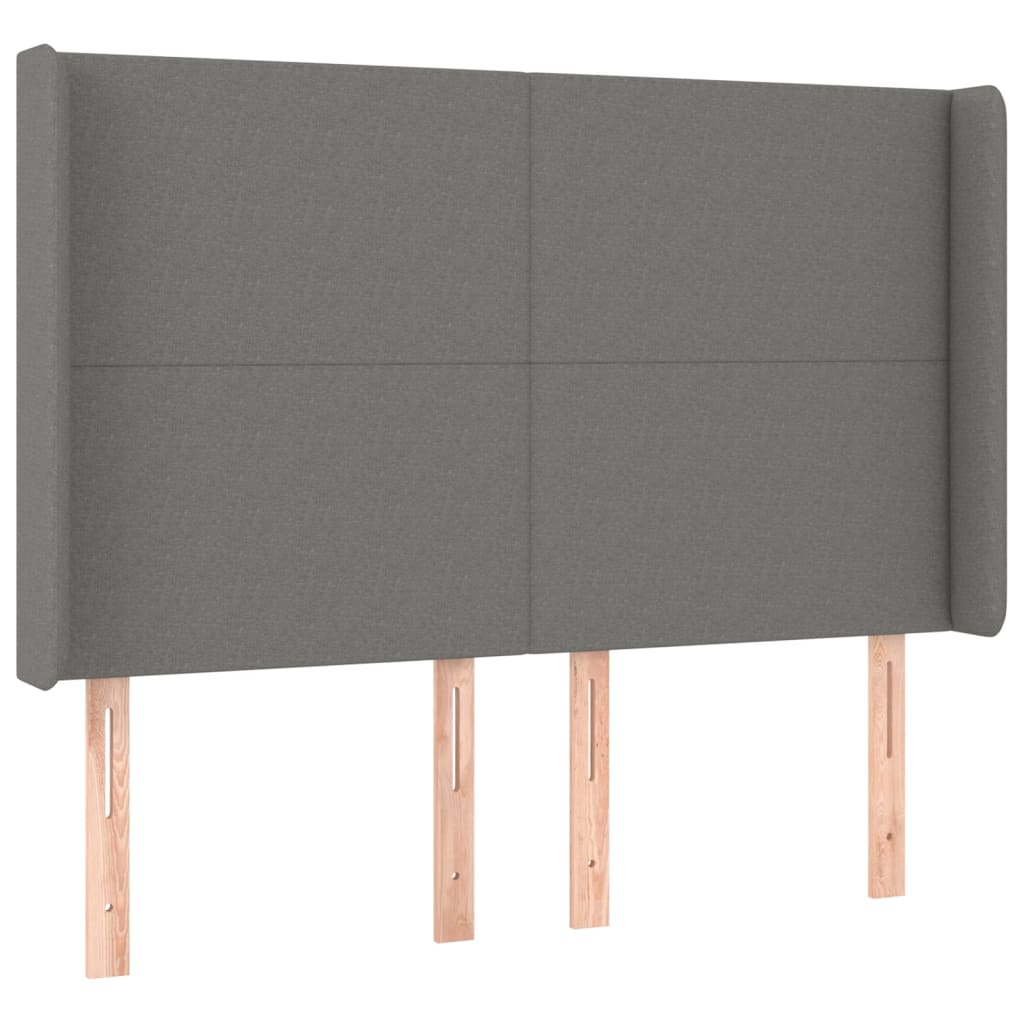 kontinentalseng med madras 140x190 cm stof mørkegrå