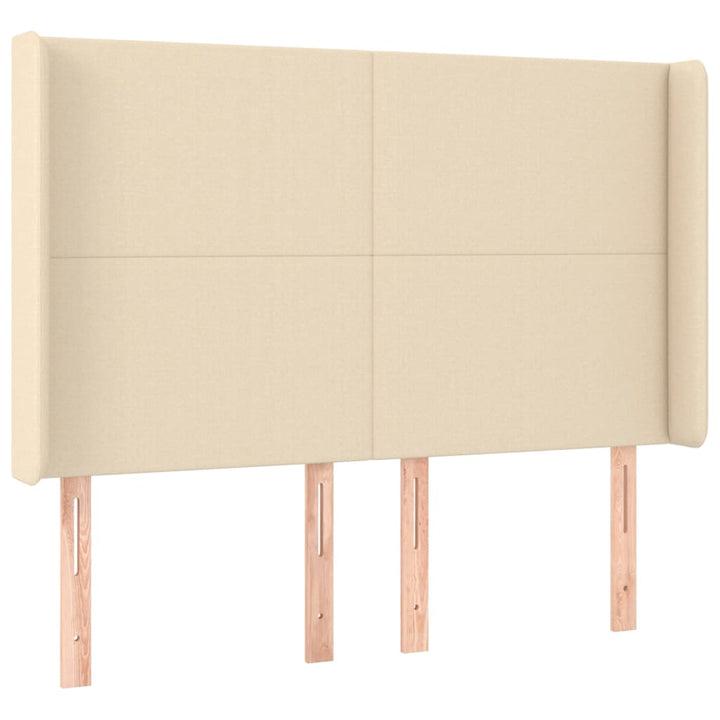 kontinentalseng med madras 140x190 cm stof cremefarvet