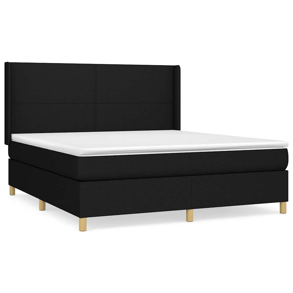 kontinentalseng med madras 160x200 cm stof sort
