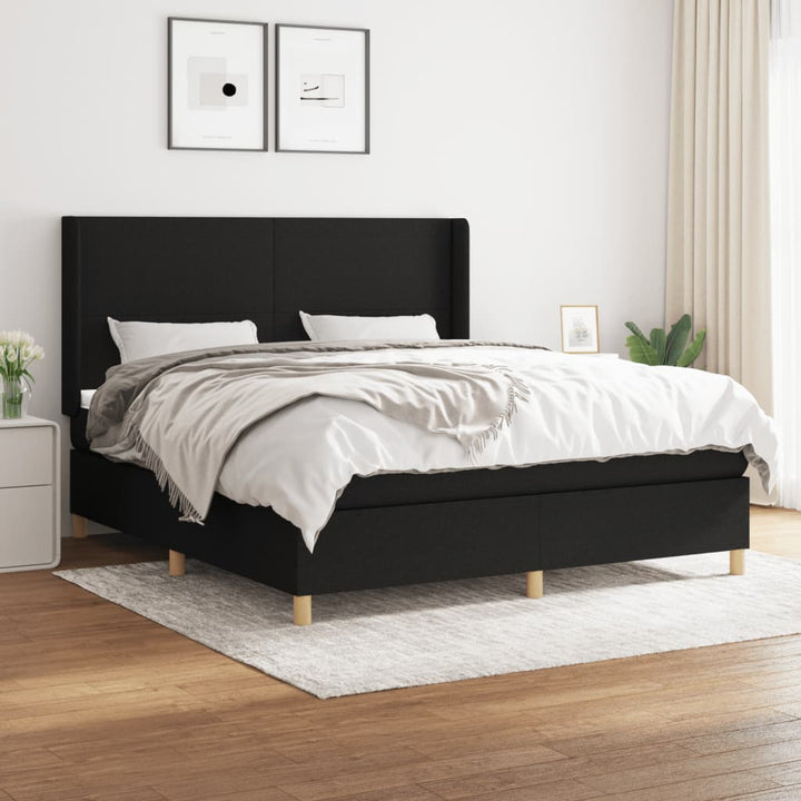 kontinentalseng med madras 160x200 cm stof sort