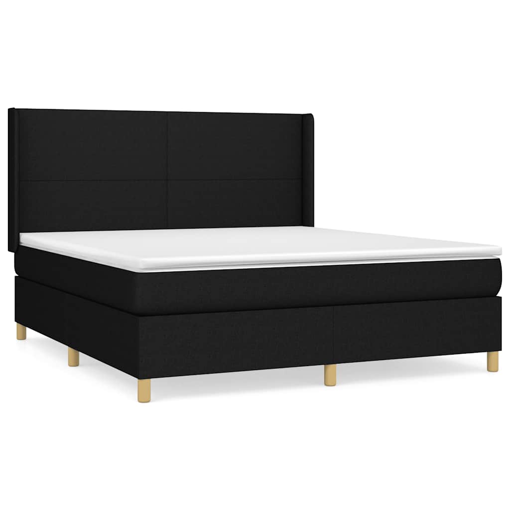 kontinentalseng med madras 180x200 cm stof sort