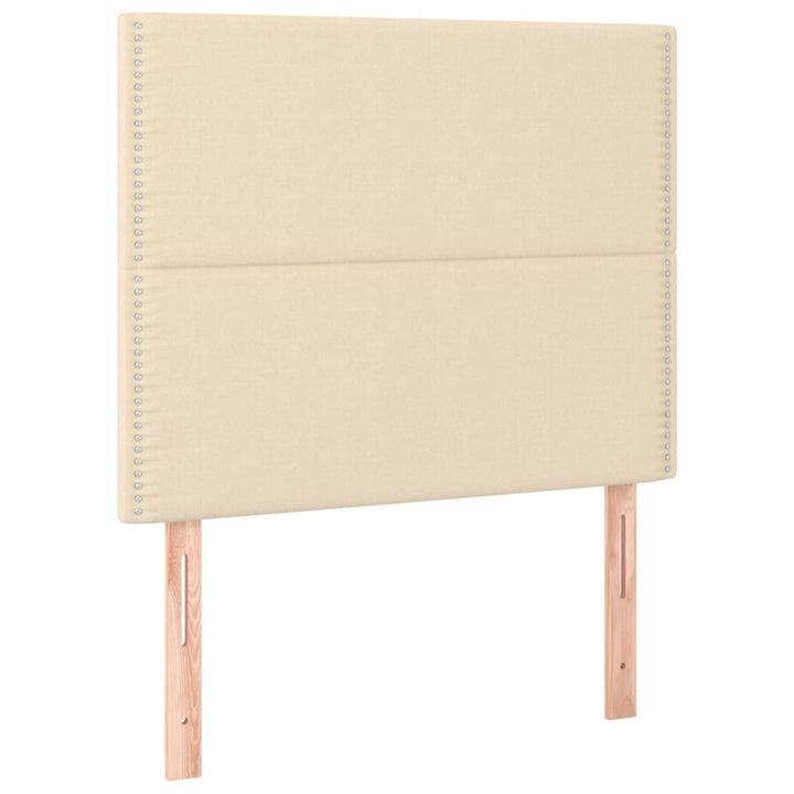 kontinentalseng med madras 100x200 cm stof cremefarvet