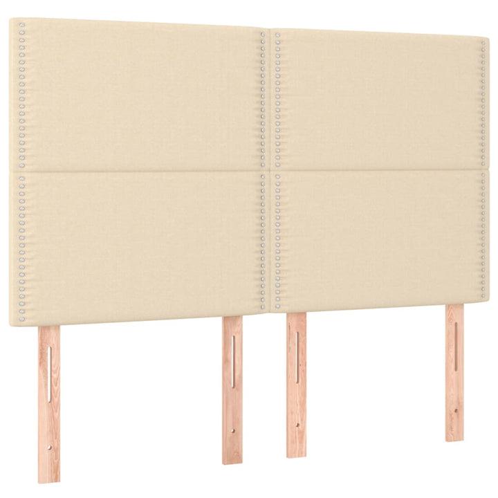 kontinentalseng med madras 140x190 cm stof cremefarvet