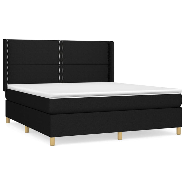 kontinentalseng med madras 160x200 cm stof sort
