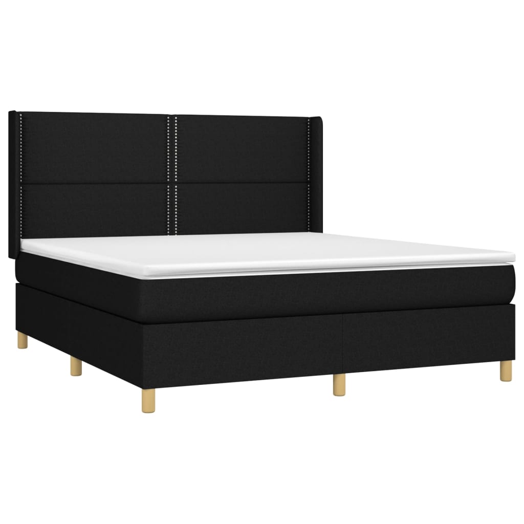 kontinentalseng med madras 160x200 cm stof sort