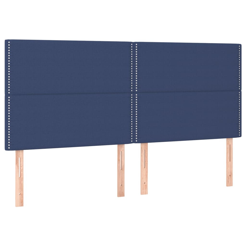kontinentalseng med madras 200x200 cm stof blå