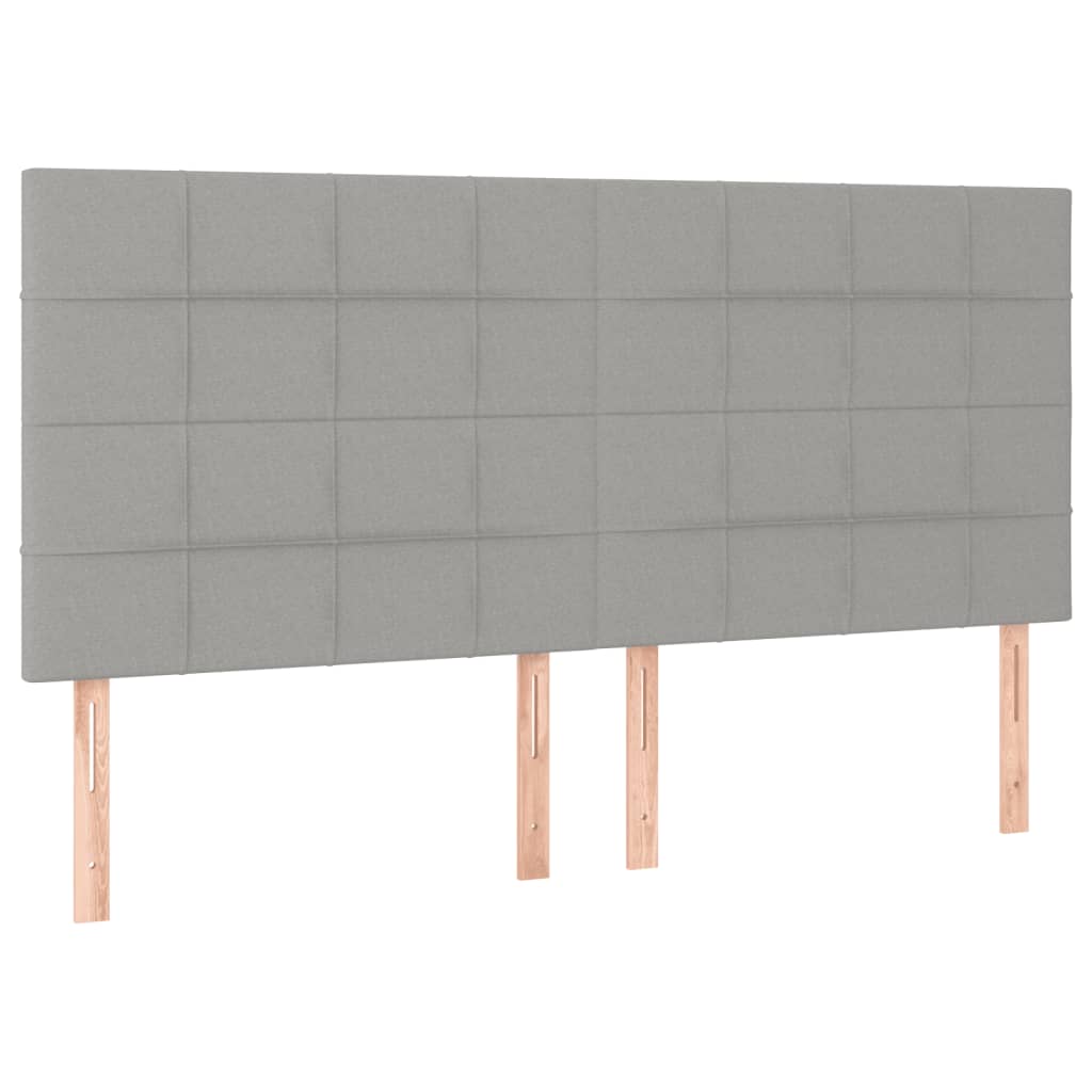 kontinentalseng 180x200 cm stof lysegrå