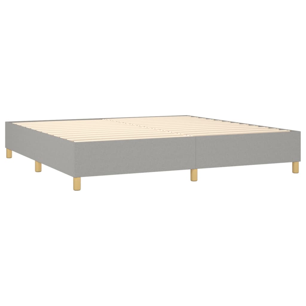 kontinentalseng med madras 200x200 cm stof lysegrå